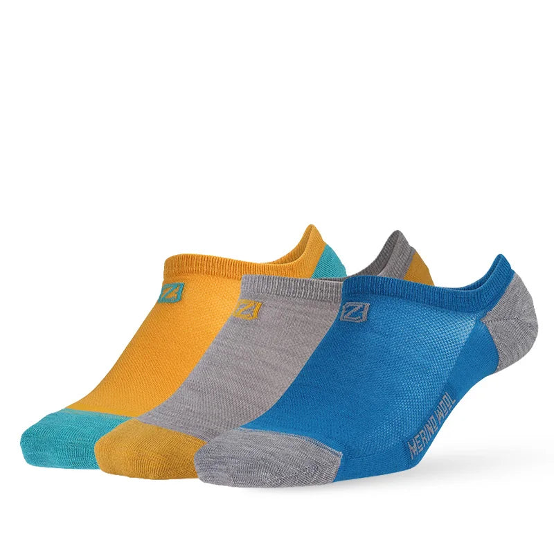 ZEALWOOD Merino Wool Running Socks Men Women No Show/Ankle/Crew Anti-blister Cushion Athletic Socks Ultra-Light Tennis 1/3 Pairs