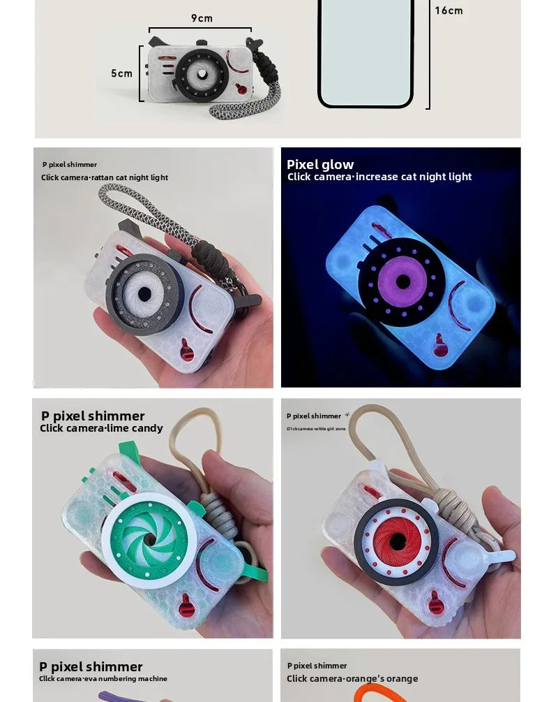 10-in-1 Click Decompression Toy – Push Button EDC Fidget Cube, ADHD Sensory Stress Relief Desk Toy & Backpack Keychain Pendant,