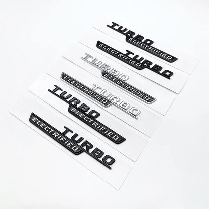 New Style TURBO ELECTRIFIED Letters Badge Car Tail Rear Trunk Tail Door Emblem Sticker For C43 Series