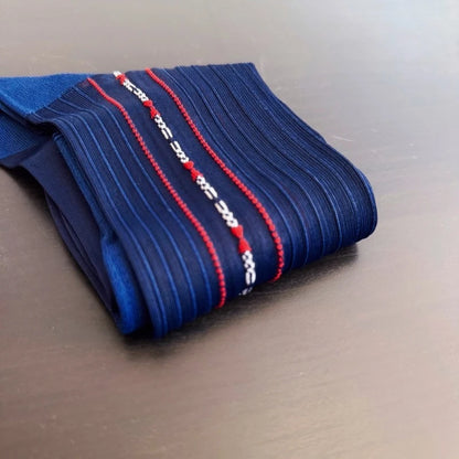 Brand Man Socks Men Transparent Sexy Stockings Ultra-thin Hight Tube Socks Sheer Elastic Striped Business Socks Formal Stockings