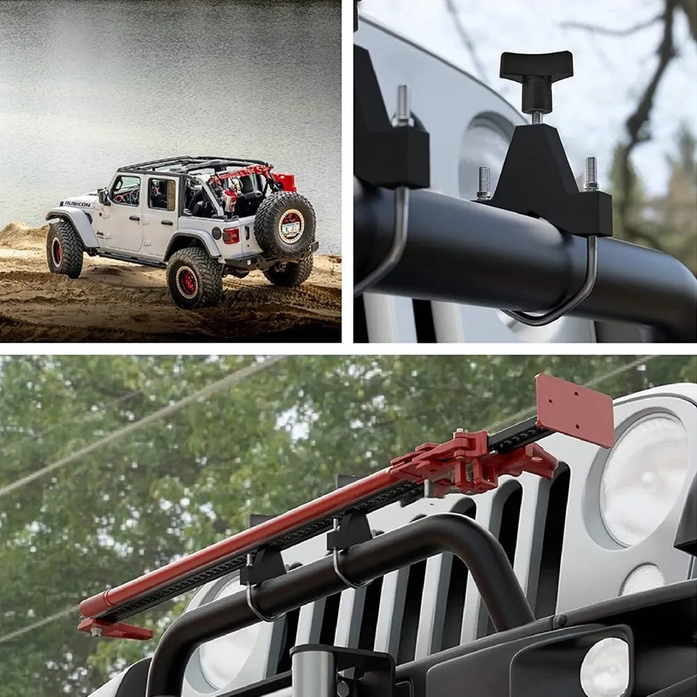 Universal 2Pcs High Lift Mount 1"-2.5" For Front Tube Adjustable Jack Tube Mount Bracket For Jeep Wrangler JK TJ Roof Rack Front