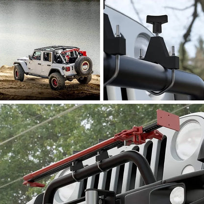 Universal 2Pcs High Lift Mount 1"-2.5" For Front Tube Adjustable Jack Tube Mount Bracket For Jeep Wrangler JK TJ Roof Rack Front