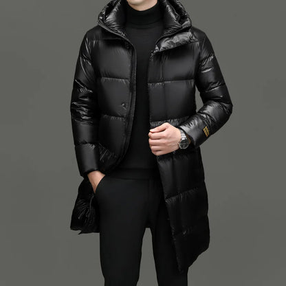 QYLVAWOY 90% Goose Down Jacket Man Winter Thickened Parkas Hooded Puffer Coats Warm Light Weight Down Jackets casaco masculino