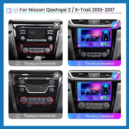 Car Radio For Nissan X-Trail Qashqai 2 J1T32 Qashqai J10 J11 2014 2015 2016 2017 2018 2019  Wireless WIFI GPS Carplay Auto DVD