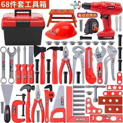 Kids Tool Set Pretend Play Drill Toy Screwdriver Toolbox, Role Play Construction Kit, Birthday Gift for Boys Toddler