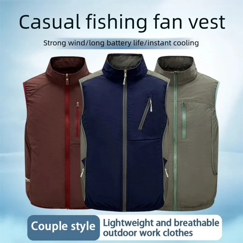 Summer USB Refrigeration Air Conditioning Clothes Men's Outdoor Cooling Fishing Vest Outdoor High-temperature Resistant Workwear