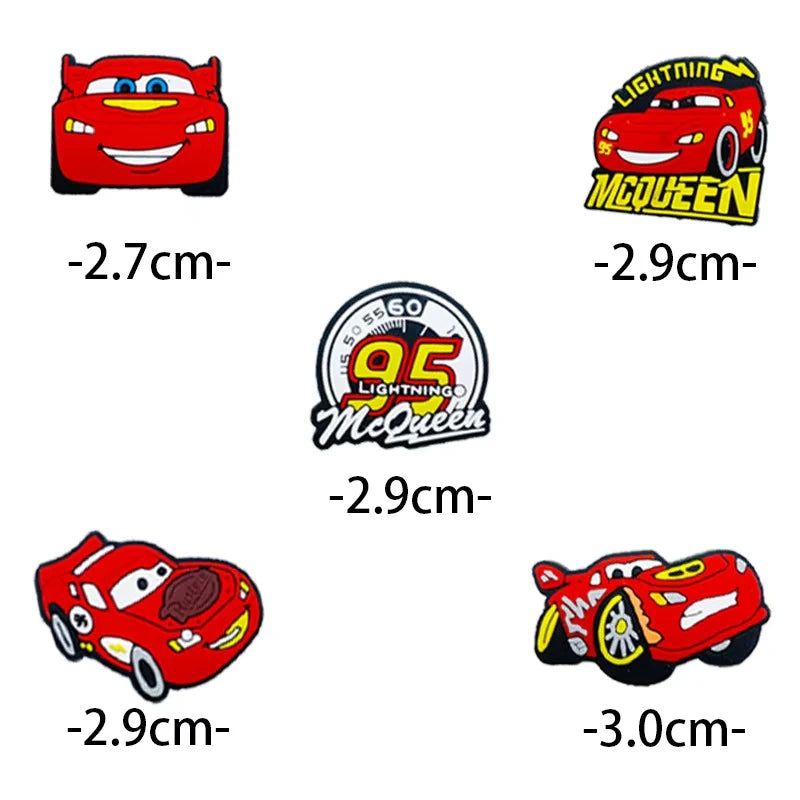 10PCS McQueen Series Shoe Charms For Clogs Cartoon Shoes Accessories Decoration For Sandal Boy Girl Party Gift Favors
