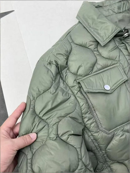 Autumn Winter Mens Parkas Single Breasted Warm Comfortable Windproof Nylon Padded Jacket Turndown Collar Casual Outerwear Male