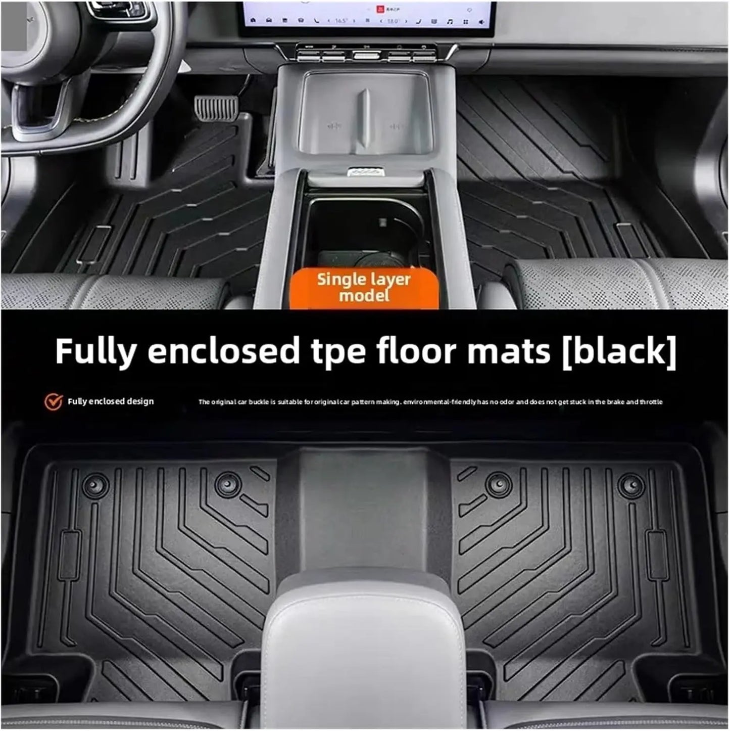 TPE Floor Mats for Zeekr 7X 2024-2026 All Weather Custom Fit Car Accessories Waterproof Non-Slip Eco-Friendly Auto Interior Pads