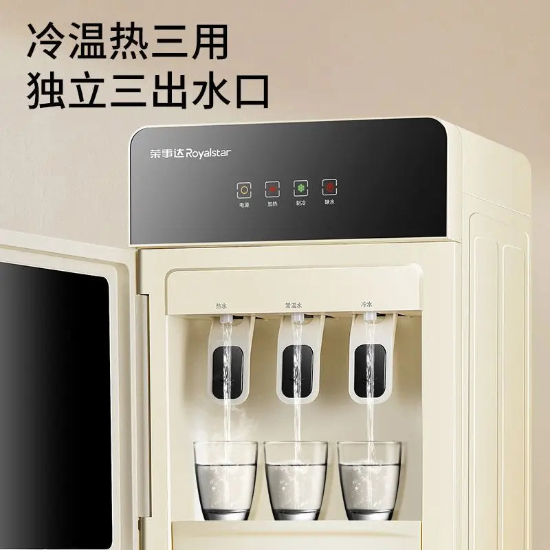 Automatic hot and cold water dispenser with water bucket placed under the water dispenser for home use, vertical dormitory