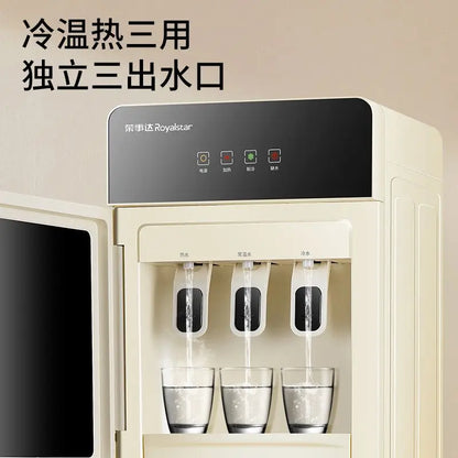 Automatic hot and cold water dispenser with water bucket placed under the water dispenser for home use, vertical dormitory