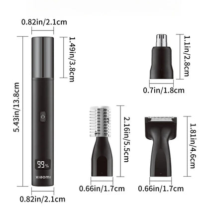 XIAOMI New 3 in 1 Electric Rechargeable Nose Ear Hair Trimmer for Men Painless Sideburns Eyebrows Beard Hair Clipper Shaver