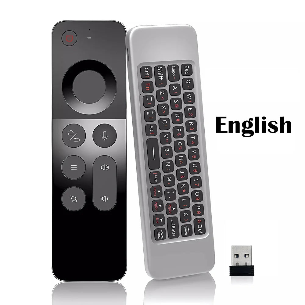 MRSVI Replacement Voice Air Mouse Remote Control W3 2.4G Dongle Handheld Portable Mini Wireless Keyboard for Android TV BOX,PC
