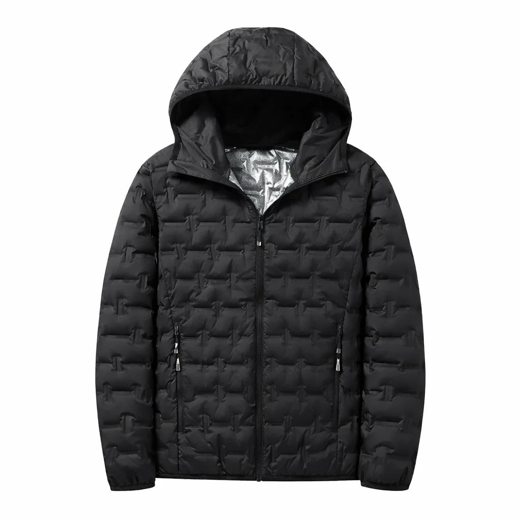 Men Graphene Down Jacket Winter Solid Color Lightweight Short Coat Casual Outdoor Puffer Jacket