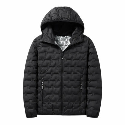 Men Graphene Down Jacket Winter Solid Color Lightweight Short Coat Casual Outdoor Puffer Jacket
