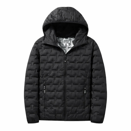 Men Graphene Down Jacket Winter Solid Color Lightweight Short Coat Casual Outdoor Puffer Jacket