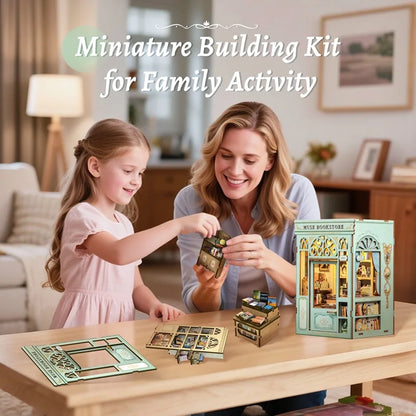 CUTEBEE Book Nook Kit Wooden DIY Miniature Dollhouse Muse Bookstore 3D Puzzle Bookshelf Insert Unique Christmas Gift Idea