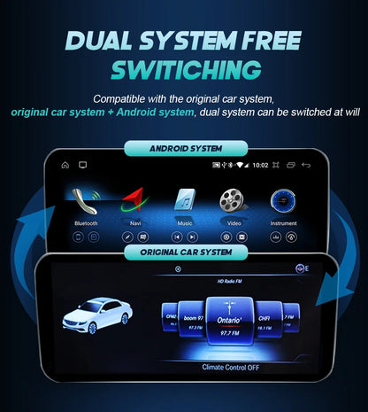 Android 14 CarPlay For Mercedes Benz C Class W205 GLC X253 2014-2018 Car Multimedia Navigation GPS SWC DSP 4G WiFi