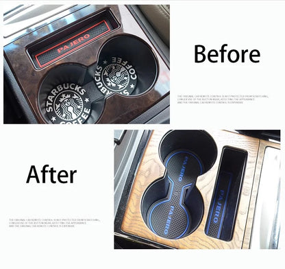 With USB water cup holder for V73 V75 V77 Mitsubishi Pajero 3 console box cup holder shogun Montero interior