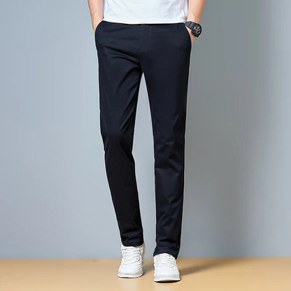 Top Grade Cotton New Brand Casual Fashion Relax Fit Long Dress Pants Korean Straight Business Trousers Office Mens Clothing 2025