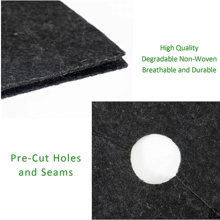 5Pcs Non-Woven Tree Mulch Ring Weed Control Mat Landscape Fabric Anti-Grass Root Protector Barrier Garden Plant Cover 15-82cm