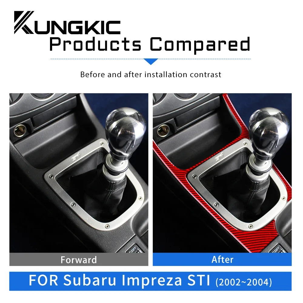 For Subaru Impreza WRX STI 2002-2004 Manual Gear Shift Panel Cover Soft Carbon Fiber Sticker Car Interior Trim Accessories Kit