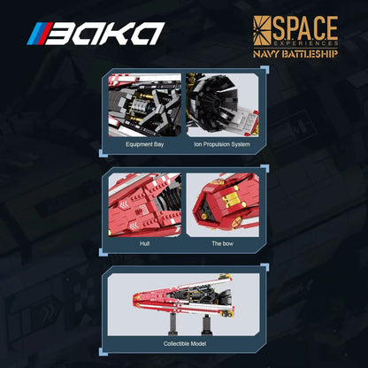 2107PCS Space Navy Battleship Building Blocks Spaceship Model Bricks Desktop Decoration Diy Toy For Kids Holiday Gifts Boys