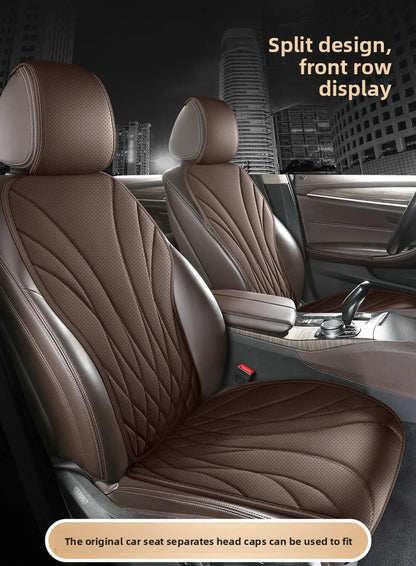 Sporty Universal Car Seat Cover Four Season Auto Perforated Leather Breathable Anti-Slip Covers Cushion SUV Car Seat Protection