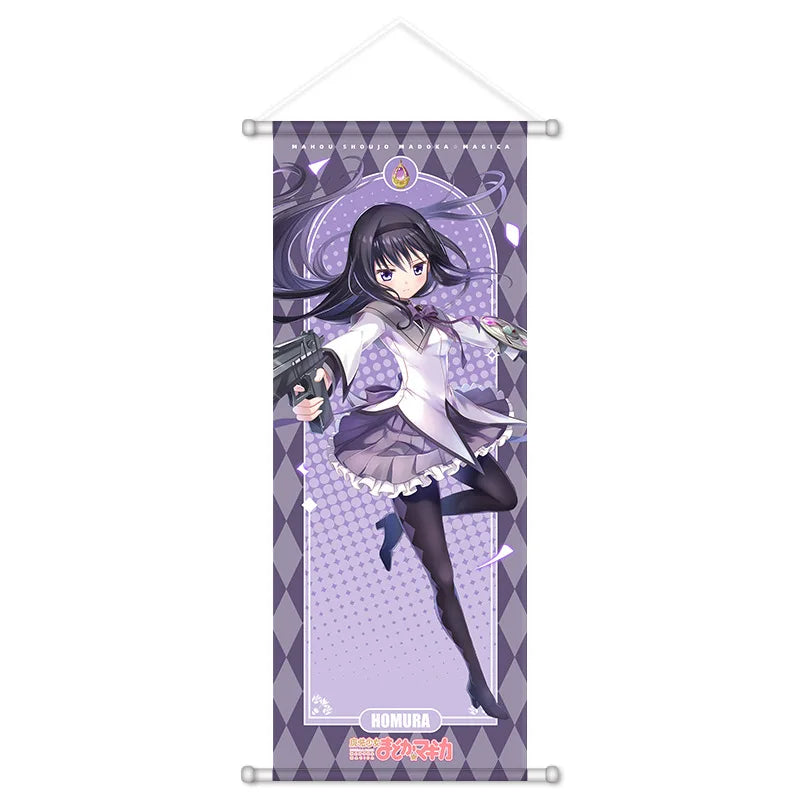 70cm Anime Madoka Magica Kaname Madoka Cartoon Figure Scroll Canvas Wall Hanging Print Home Decor Anime Poster Wall Manga Art
