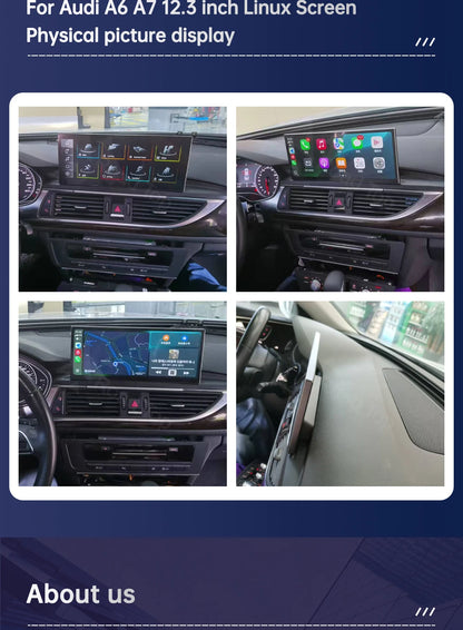 Road Top 12.3" Linux Screen For Audi A6 C6 A7 C7 2011-2018 with Wireless CarPlay Android Auto Airplay Car Radio Player