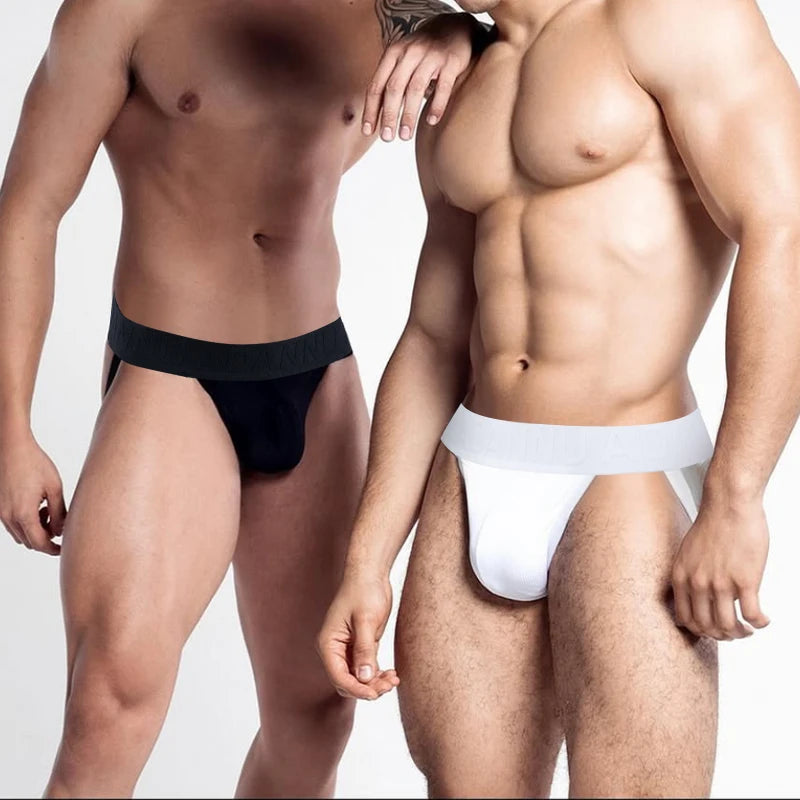 1/2/3PCS Mens Modal Sexy Breathable Quick Dry Sports Hip Lifting Jockstrap T-Back Thongs Bikini Underpants Sissy Panties for Men