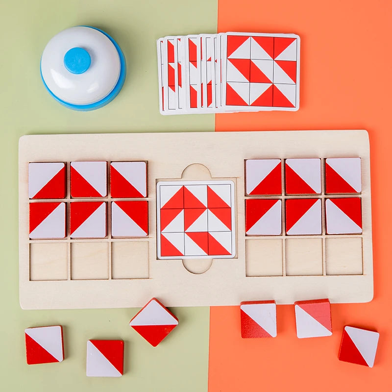 Wooden Two-Player Battle Blocks Concentration And Logic Training Interactive Board Game Puzzle Space Three-Dimensional