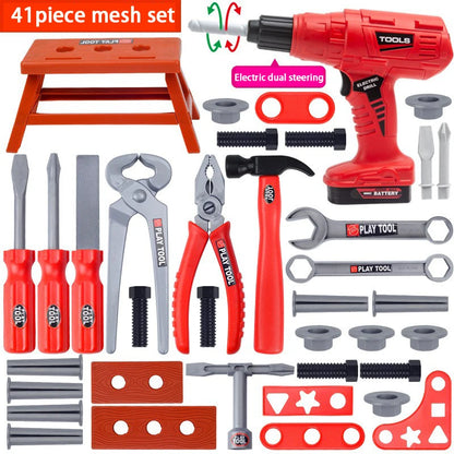 DIY Pretend Play Toy Simulation Repair Tools Set Electric Drill Screwdriver Tool Repair Toolbox Educational Toys For Children