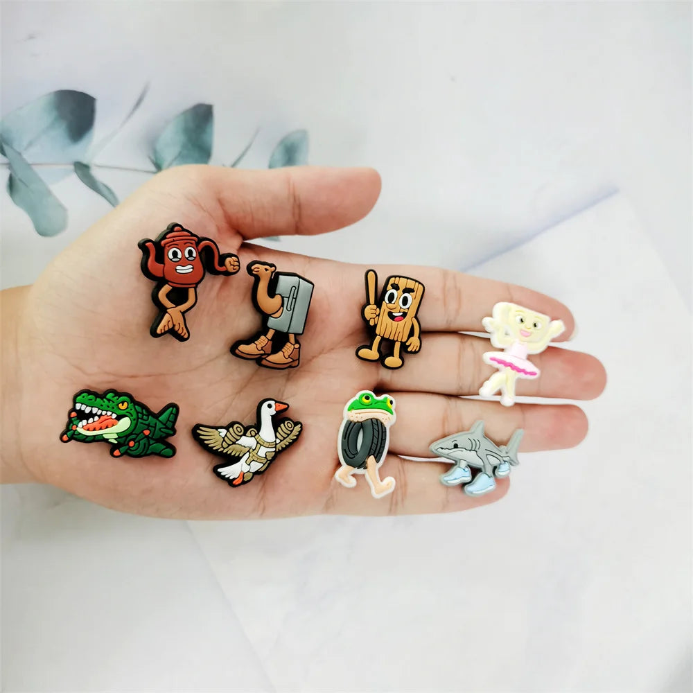 13/50Pcs Italian Brainrot Funny Animal Shoe Charms Cartoon Shoes Accessories Decoration Buckle for Clog Sandals Wristband