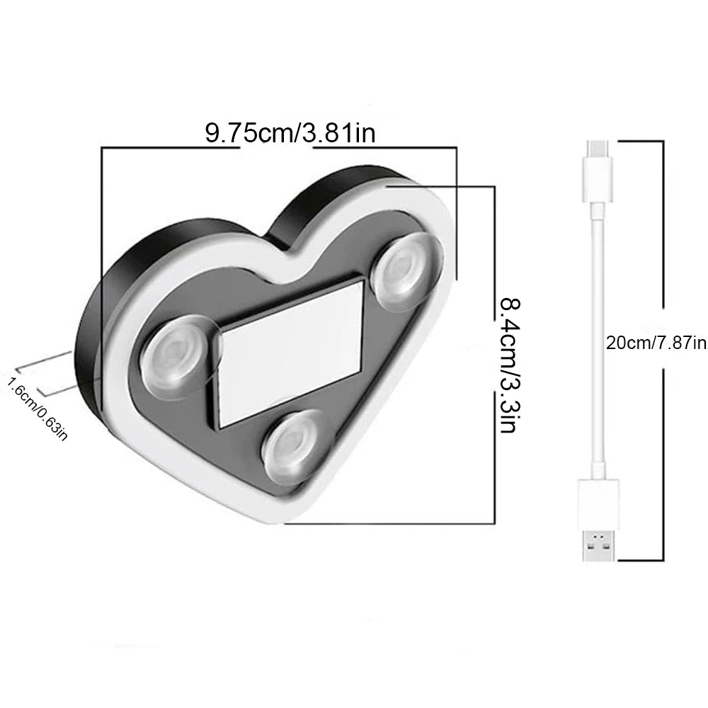 Car Solar Triangle Window Heart-Shaped Light Emitting Heart-Shaped Atmosphere Light Interior Wiring Free Led Atmosphere Ligh