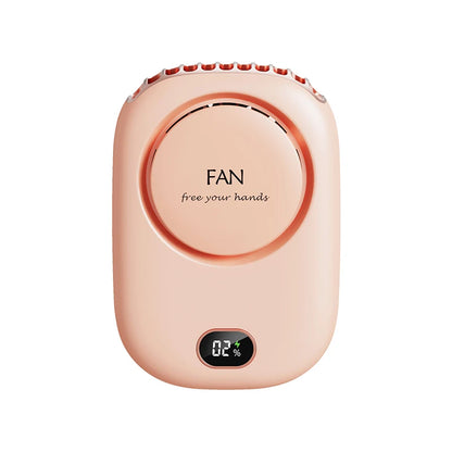 Wearable Personal 3 Speed USB Portable Fan DeskStand Touch Control Battery Powered Leafless Design For Indoor/Outdoor