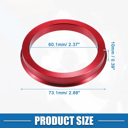 UXCELL 4pcs OD 72.6mm 73.1mm to ID 57.1mm 60.1mm 67.1mm 65.1mm Car Tire Centering Hub Centric Rings Wheel Bore Center Red