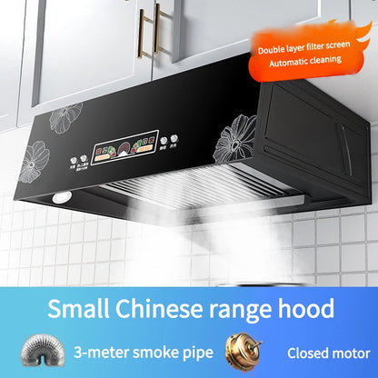 Kitchen Ventilator Suction Range Hood Strong Suction Force Small Stove Cooker Ceiling Mounted Smart Touch Cleaning Exhaust Hood