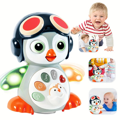 Dancing Moving Walking Crawling Penguin Toys, Learning Crawl Interactive Development Toy, Halloween/Christmas Gift