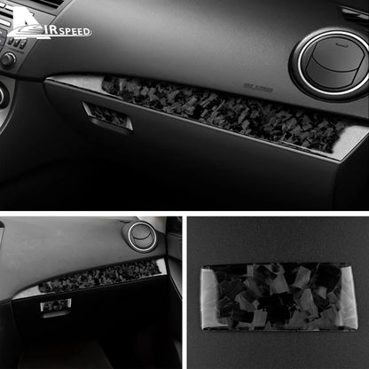 Real Soft Carbon Fiber For Mazda 3 2010 2011 2012 2013 Co-pilot Dashboard Holder Trim Interior Cover Sticker Car Accessories