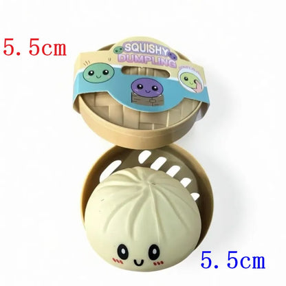 5.5/8.5cm Stress 1-12Pcs Dumpling Squash Toy Dampaline Squishy with Box Dumplings Sensory Squeeze Toy for  Relief Gift Birthday