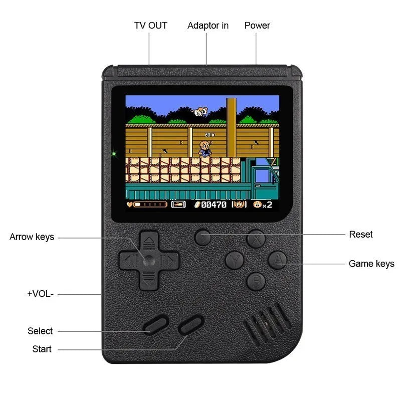 2.4Inch Retro Portable Mini Handheld Game Player 8 Bit Video Game Console Built-in 500 Games Gameboy For Kid Gift
