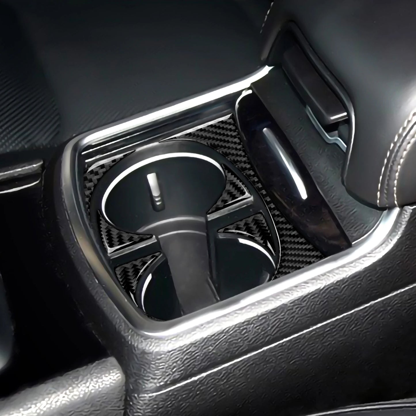 For Chrysler 300 (2011-2014) Car Center Console Gear Shift Panel Steering Wheel Cover Carbon Fiber Interior Sticker Accessories