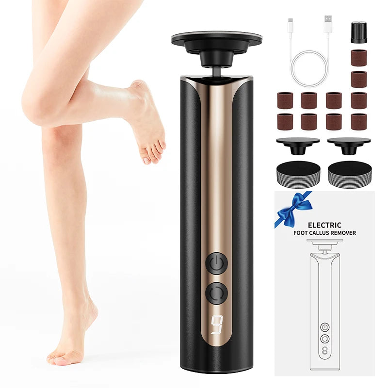 Aluminum Alloy Rechargeable Electric Callus Remover Cordless Foot File Sander for Dead Skin Care Pedicure Tool Home Use