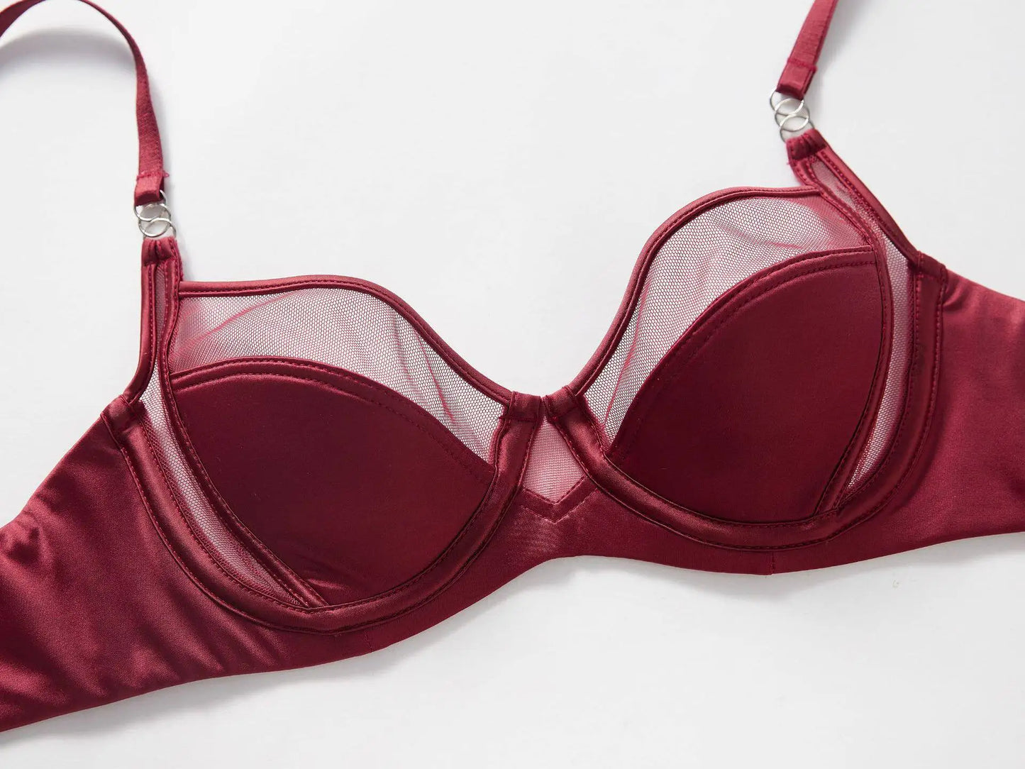 Women Stylish Summer Lingerie Set Satin Soft Wire Bra Push Up Support Anti Sagging Uplifting Minimizing Comfort Daily Wear