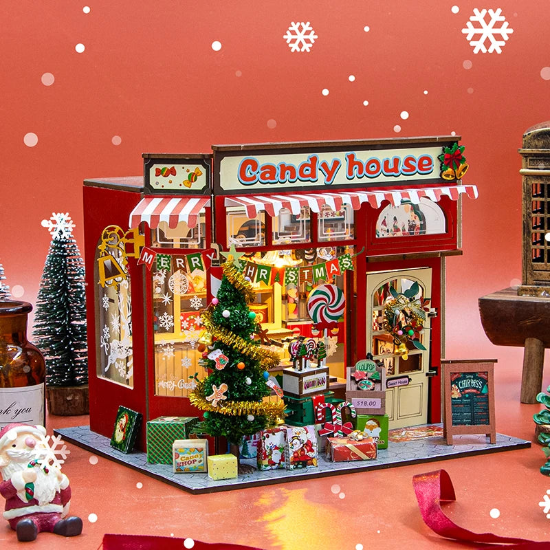 Wooden Dollhouse Miniature DIY Doll House Kit Handmade Creative Room 3D Puzzle Building With Furniture For Adults Christmas Gift