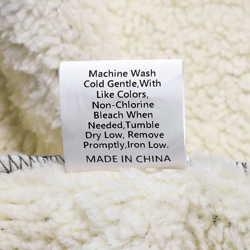 Lamb fleece suit men's hooded jacket men's thick winter sports suit men's cardigan two-piece set men's hoodie men's sweatpants m