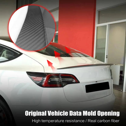 Real Carbon Fiber Spoiler For Tesla Model Y 2024 Trunk Spoilers Model 3 Highland Rear Door Tail Trunk Wings Car Accessories