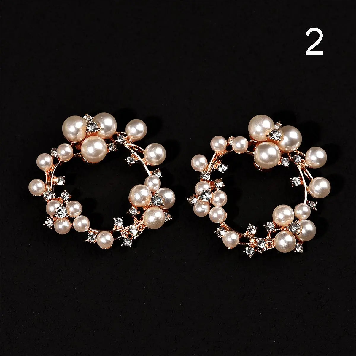 1Pair Wedding Shoes Decorations Pearl Shoes Clip High Heel Shiny Clips Charm Buckle Rhinestone Brooch Bride Pendant Accessories