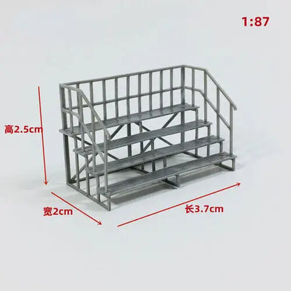 1/64/87 HO Scale Outland Model City Railway Fence Bleachers Benches Scene Model